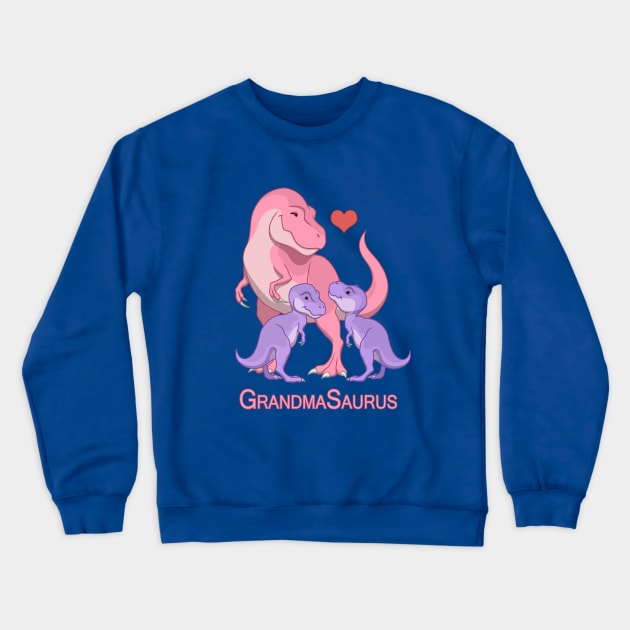 GrandmaSaurus T-Rex Dinosaur and Grandchildren Crewneck Sweatshirt by csforest